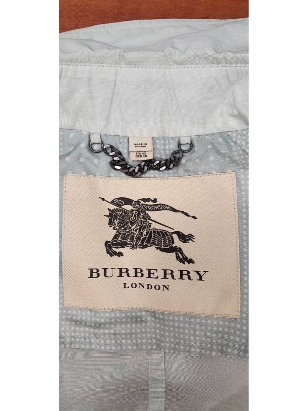 Burberry London Lightweight Cotton Silk Short Trench Coat Jacket US 8 UK 10 - Picture 11 of 16